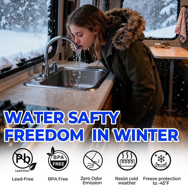 REHOSEUP 50FT Heated Water Hose for RV,-45 ℉ Antifreeze Heated Drinking Garden Water Hose，Electrically Heated Garden Hoses, Rv Accessories，Rv，Rv Water Hose (50FT-2) - Image 2